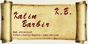 Kalin Barbir vizit kartica